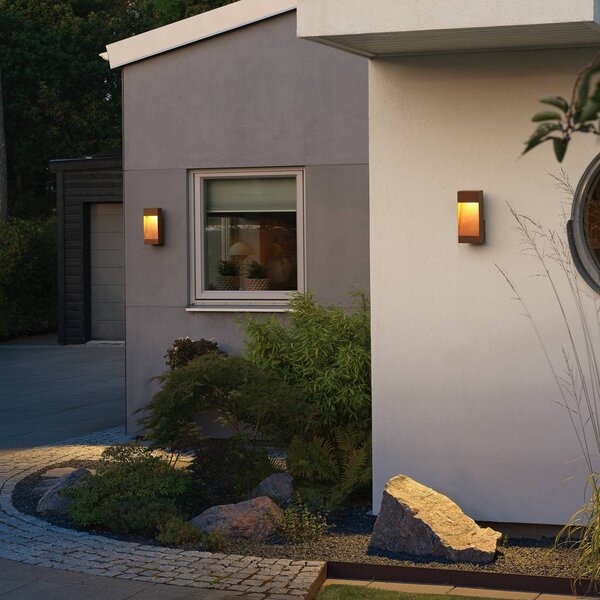 Konstsmide Applique da esterni a LED Rho, dimmerabile, Marrone / Ruggine, Alluminio, Applique LED da esterni