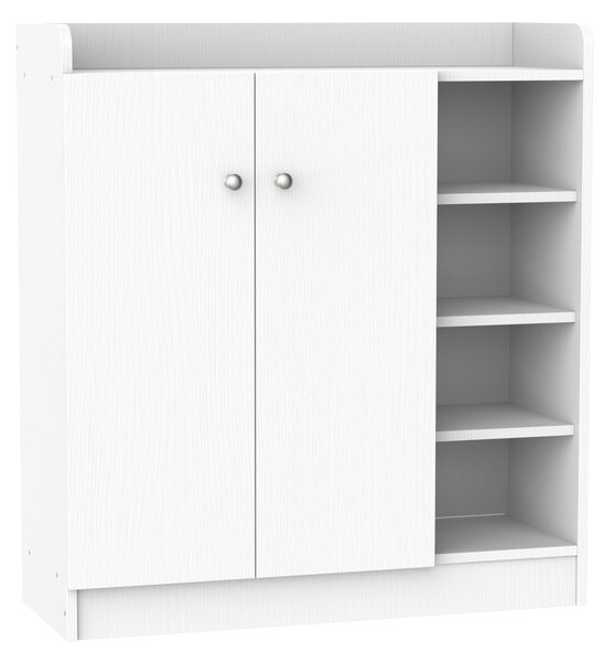 Scarpiera in legno Scaffalatura Scaffale per Scarpe Armadio Bianco Opaco 83x30x90 cm