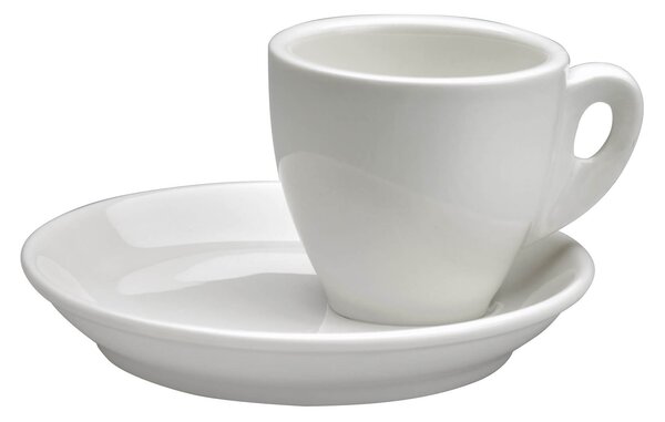 Set 6 Tazzine da Caffè con Piattini in Porcellana Allluminica Kaleidos Aluxina Vesuvio Bianche