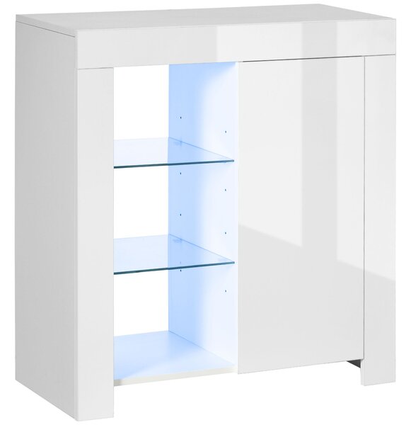 Mobiletto 75x35x82 cm in Truciolato e Metallo Bianco