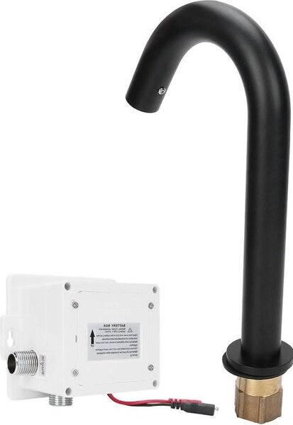 Rubinetto lavabo automatico intelligente nero - Rubinetto verticale con sensore - Temperatura di esercizio 0-65 - G1/2 