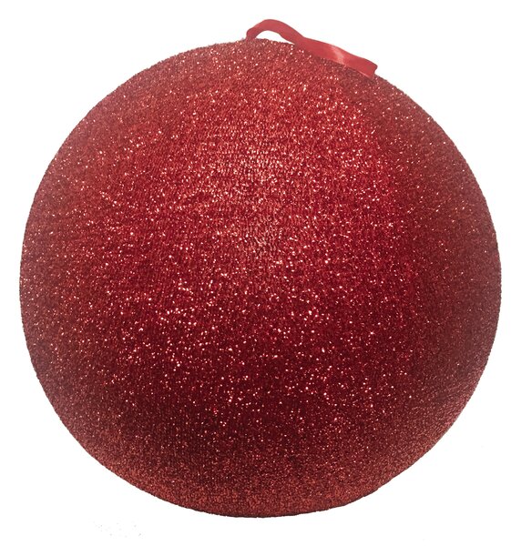 Sfera natalizia in poliestere Ø 60 cm, colore rosso glitter