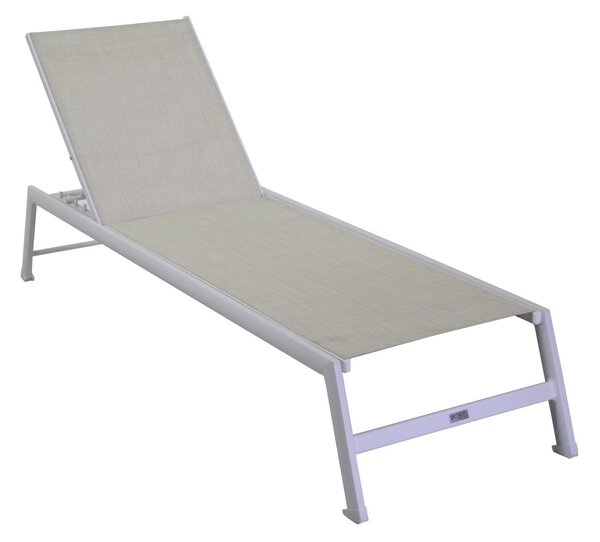 Lettino Prendisole da Giardino 195x55xh31 cm in Alluminio Cleveland Bianco