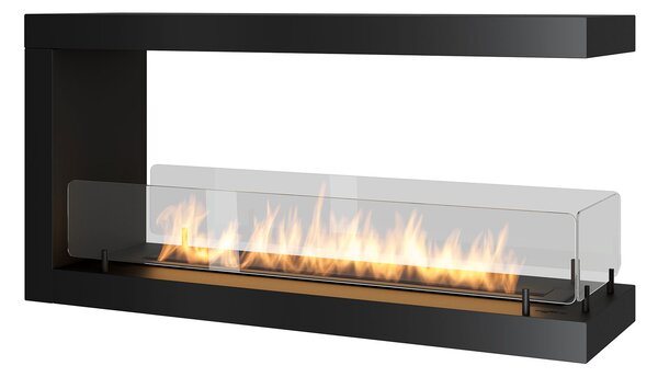 Camino a Bioetanolo Trifacciale da Incasso 100x50 cm Inside U 1000 V2 Nero con Vetro