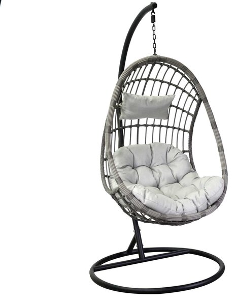 Dondolo Pensile da Giardino 101x101xh200 cm con Cuscini Milton Antracite