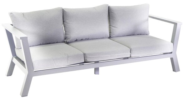 Divano 3 Posti 193x78xh84 cm in Alluminio Riverton Bianco