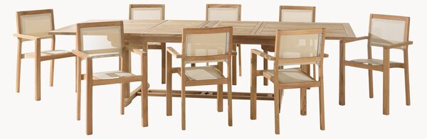 Set da giardino in legno di teak Fun, set da 9