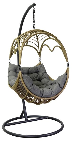Dondolo Pensile da Giardino 101x101xh200 cm con Cuscini Morris Grigio