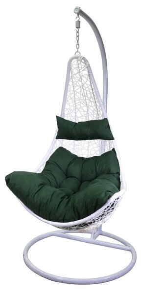 Dondolo Pensile da Giardino 82x65xh124 cm con Cuscini Rialto Bianco