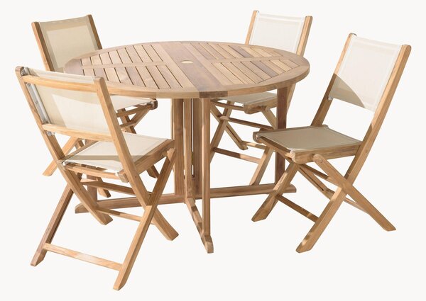 Set da giardino in legno di teak Fun, set da 5