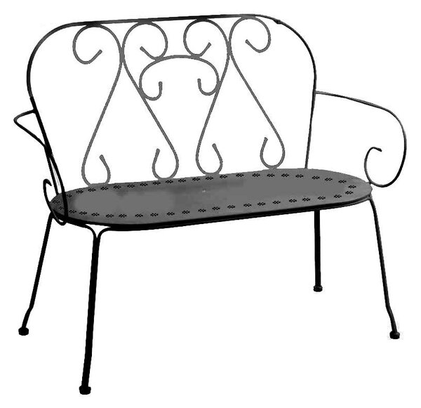 Panchina da Giardino 105x48xh88 cm in Metallo New Old Antracite