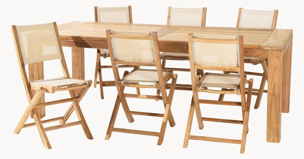 Set da giardino in legno di teak Fun, set da 7