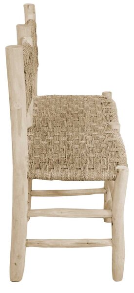 Panchina da Giardino 110x40xh84 cm in Legno Seduta Impagliata Naturale