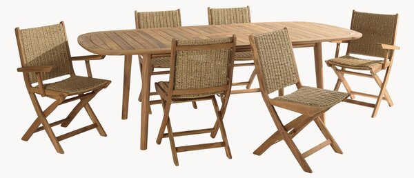 Set da giardino in legno di acacia Vick, set da 7