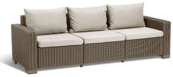 Divano 3 Posti da Giardino 198x68x71,5 cm in Resina Keter California Cappuccino