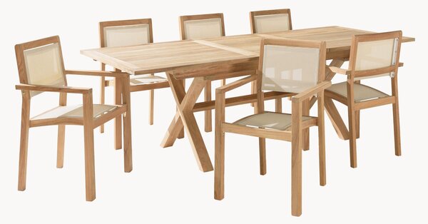 Set da giardino in legno di teak Fun, set da 7