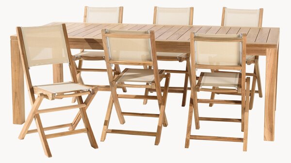 Set da giardino in legno di teak Fun, set da 7