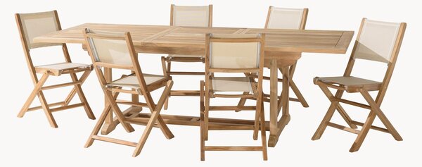 Set da giardino in legno di teak Fun, set da 7