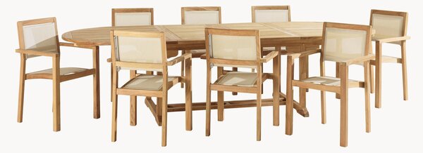 Set da giardino in legno di teak Fun, set da 9