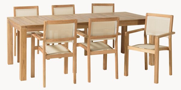 Set da giardino in legno di teak Fun, set da 7