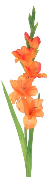 Set 8 Fiori Artificiali di Gladiolo Mini Altezza 74 cm Arancio