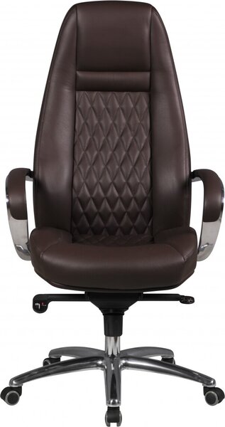 Sedia da ufficio AUSTIN in vera pelle marrone sedia da scrivania 120 KG sedia executive schienale alto con poggiatesta X-XL