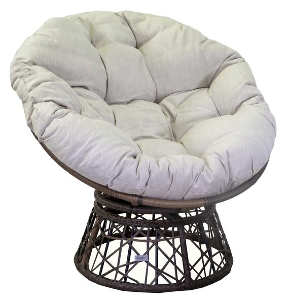 Poltrona da Giardino con Cuscino e Tavolino in Alluminio e Polyrattan Baltimora Grigio