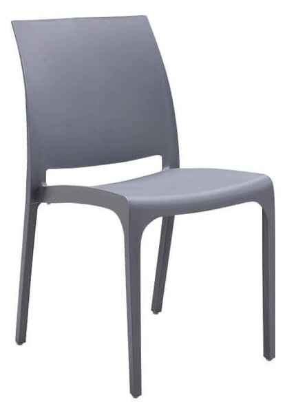 Sedia da Giardino Volga 46x54x80 h cm in Polipropilene Grigio chiaro