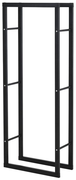 Portalegna Legnaia in Ferro 60x25x150 cm da Interno Max 100kg Nero