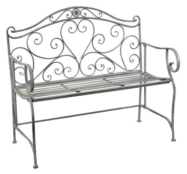 Panchina da Giardino 103x54xh95 cm in Metallo Ragusa Grigio