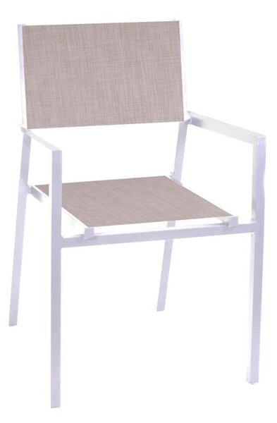Sedia da Giardino 55x56xh86 cm in Alluminio e Texilene Cleveland Bianco