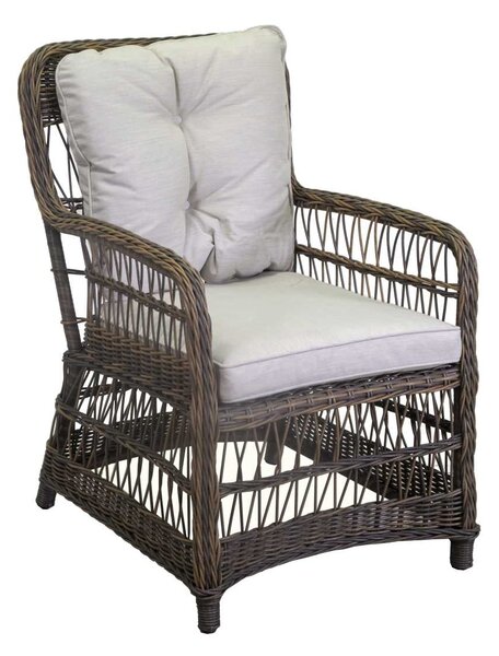Poltrona da Giardino 78x63xh92 cm in Alluminio e Polyrattan Baltimora Grigio