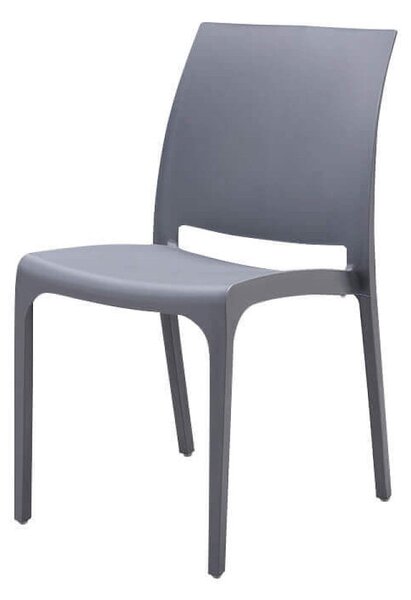 Sedia da Giardino Volga 46x54x80 h cm in Polipropilene Grigio chiaro
