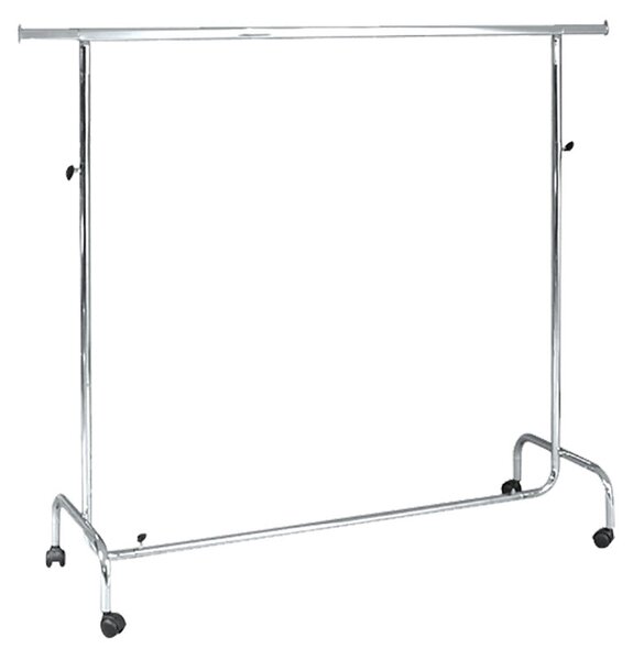 Stender Appendiabiti Estensibile 150/220x55x133/200 cm in Acciaio Cromato con Ruote