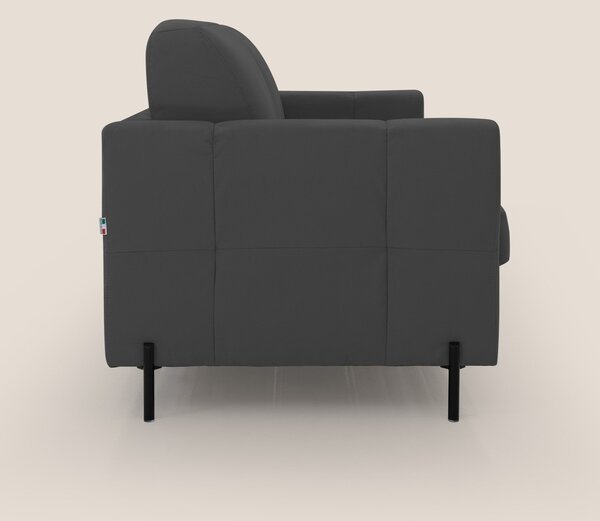 Ortensia divano letto materasso H18 cm con piedi alti in elegante micr