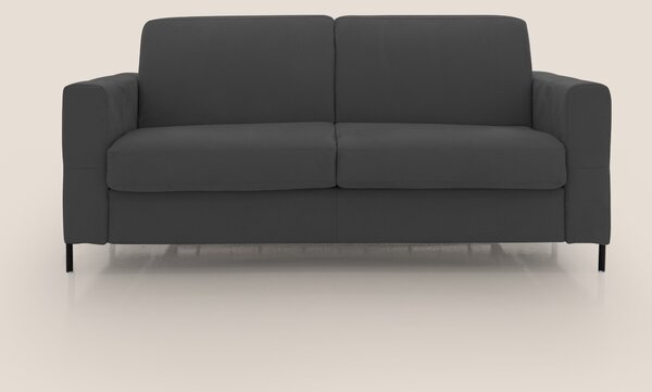 Ortensia divano letto materasso H18 cm con piedi alti in elegante micr