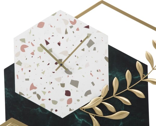 Orologio da Muro Hexagon 62x4,5x62 cm in Ferro e MDF Multicolor