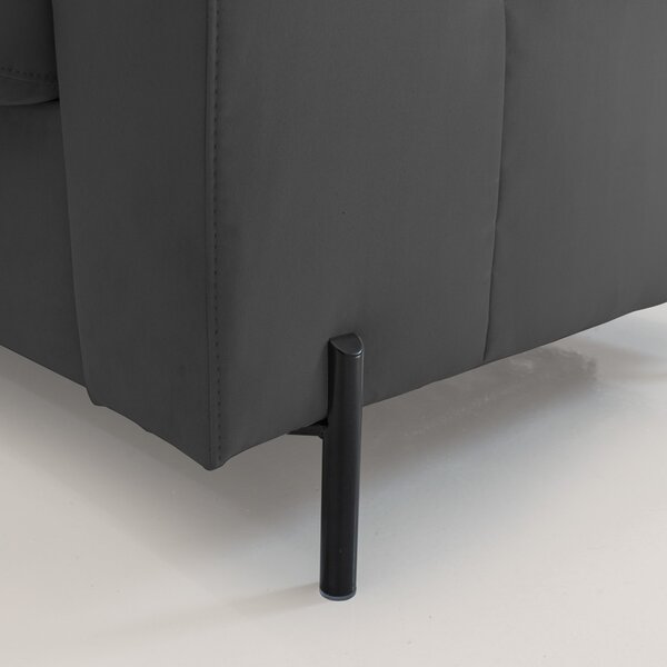Ortensia divano letto materasso H18 cm con piedi alti in elegante micr