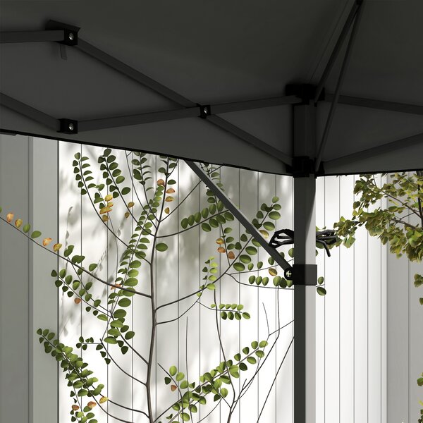 Outsunny Gazebo pop-up giardino Pieghevole 5 x 3 m, tessuto oxford con 2 pareti regolabili, sacca trasporto con ruote inclusa
