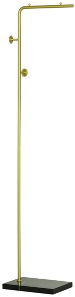 Appendiabiti da Ingresso 35x25x170 cm 2 Ganci in Metallo e Marmo Oro e Nero