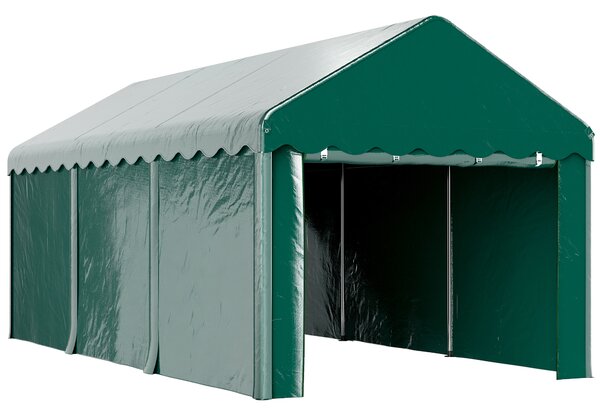 Outsunny Capannone esterno con 2 porte avvolgibili, tenda garage per veicoli, barche e carico, 3 x 6m, verde | Aosom Italy