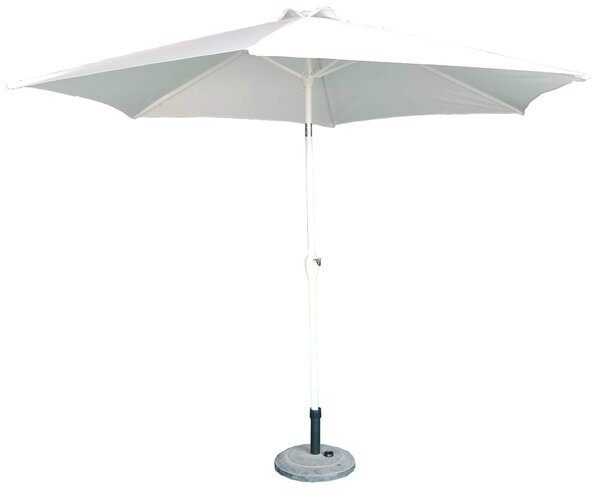Ombrellone da Giardino Ø3 m Palo Ø38 mm in Alluminio Bianco