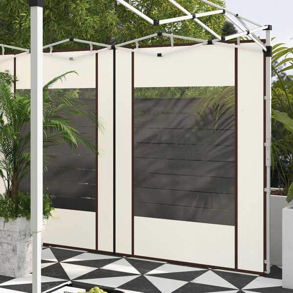 Outsunny Set da 2 pannelli laterali per gazebo con porte e finestre con zip, per gazebo pop-up da 3x3m o 3x6m
