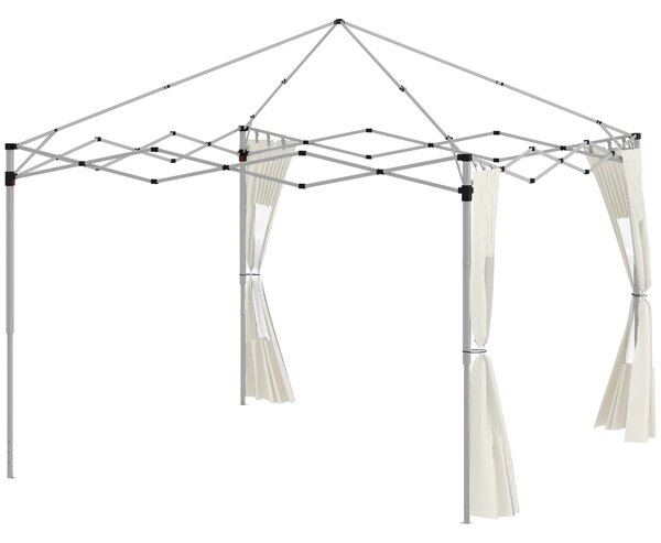 Outsunny Set da 2 pannelli laterali per gazebo con porte e finestre con zip, per gazebo pop-up da 3x3m o 3x6m