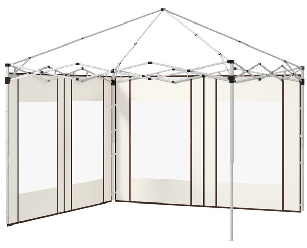 Outsunny Set da 2 pannelli laterali per gazebo con porte e finestre con zip, per gazebo pop-up da 3x3m o 3x6m