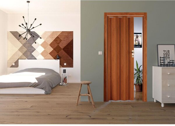 Porta a Soffietto da Interno 88,5x214 cm in PVC Florance Ciliegio