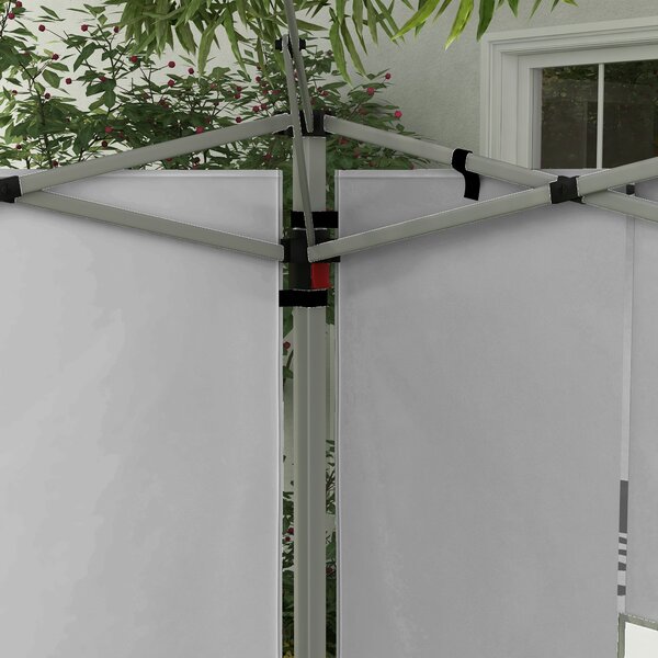 Outsunny Set di 2 pannelli laterali per gazebo da 3 x 3 m/3 x 4 m, pannello per gazebo con finestra 295 x 195 cm grigio chiaro