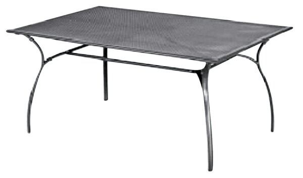 Tavolo Rettangolare da Giardino 160x100 cm in Ferro Vorghini Ameno Antracite