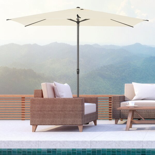 Ombrellone da Giardino 3x2 m Palo Ø48 mm in Alluminio e Poliestere Beige