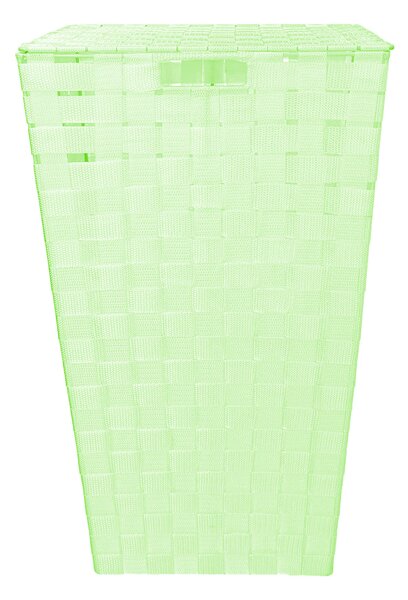Cesto Portabiancheria in poliestere verde chiaro quadro cm 33x33xh53